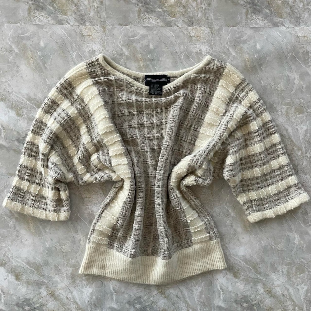 Vtg Spree International Dolman Sleeve Angora Rabbit Hair Lambs Wool Knit Sweater